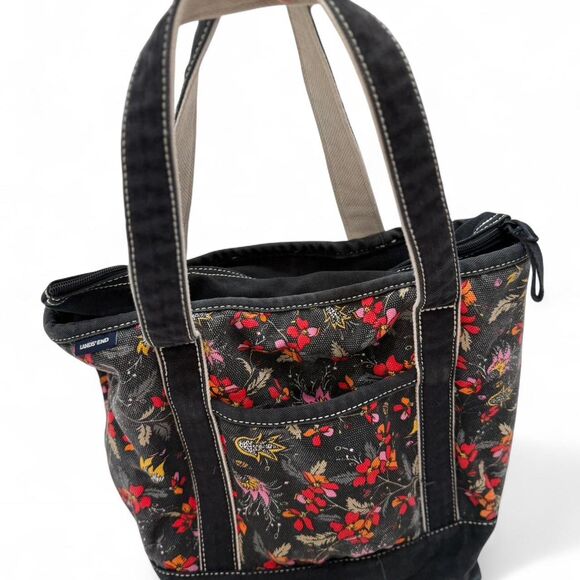 Lands End Women's Tote Bag with flower print - Picture 1 of 8
